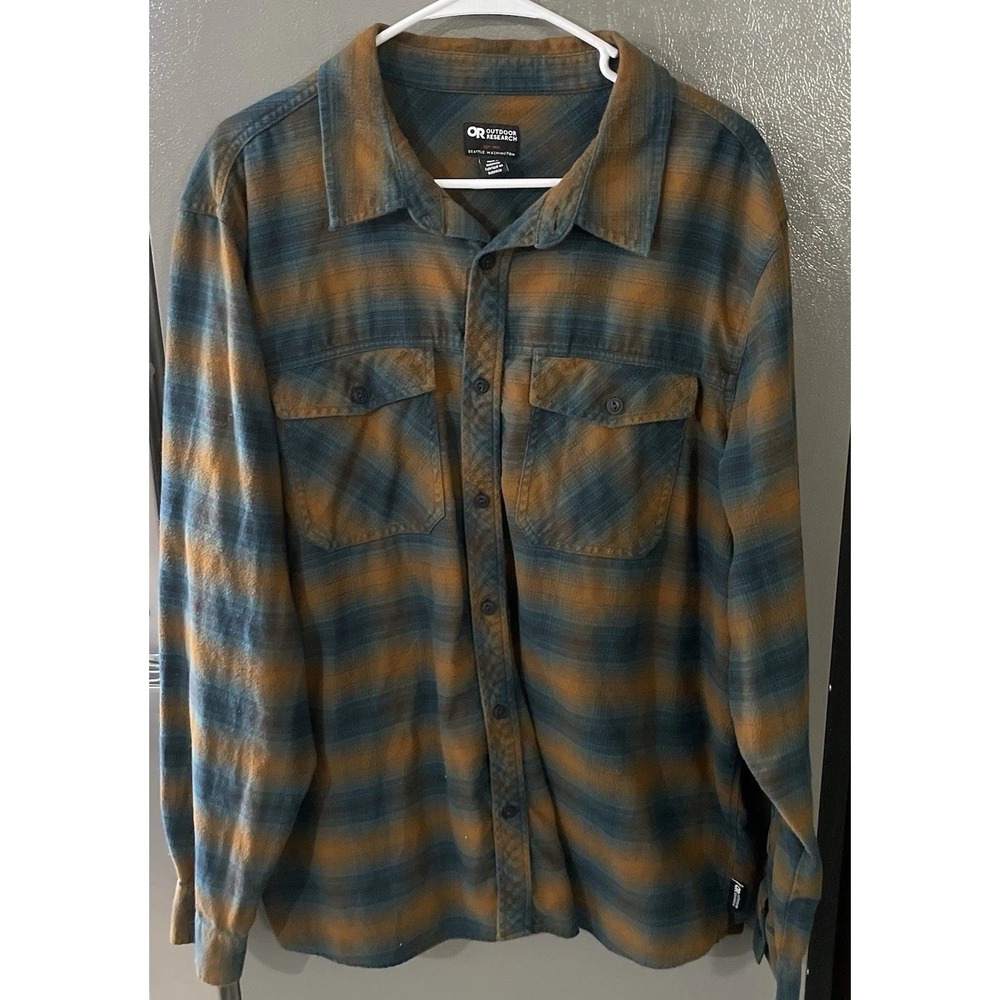Outdoor Research OR Seattle WA Flannel Plaid Shirt Men's XXL Long Sleeve Warm